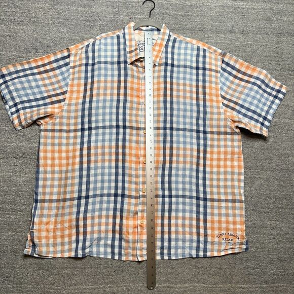 Tommy Bahama Linen Shirt Mens Plaid Short Sleeve Collared Relax XXL 2XL - Picture 10 of 10